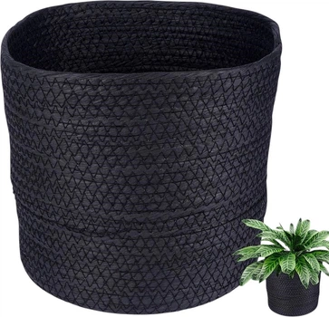 Osłonka na doniczkę Vilde 23 x 22 cm Czarna
