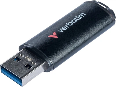 Флеш памʼять USB Verbatim V200 Metal 64GB USB 3.2 Gen1 Black (0023942302117)