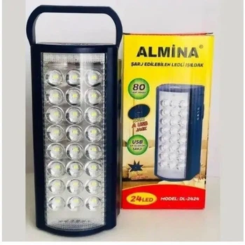 Ручний ліхтар переносний Almina PowerBank 24 LED світлодіодні лампи