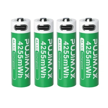 Акумулятори AA PUJIMAX 1.5V Li-Ion USB-C, 4255 mWh (4 шт.)