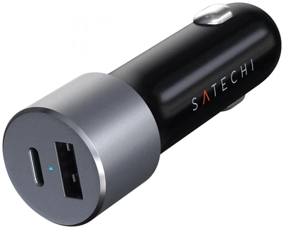 Автомобільний зарядний пристрій Satechi 72W USB-C 60W PD, USB-A Grey (ST-TCPDCCM)