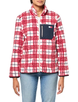Куртка из шерпы Tommy Hilfiger толстовка 1159863101 (Красный/Молочный XS)