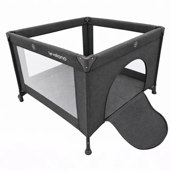 Манеж детский квадратный VELANO Cubo, dark grey