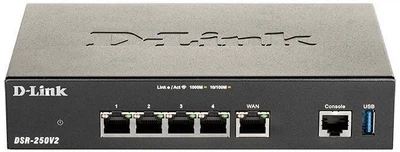Мультисервисный маршрутизатор DSR-250V2 4xGE LAN, 1xGE WAN D-Link (2000003287239)