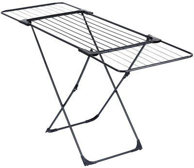 Suszarka na pranie Vilde 779068 metalowa XXL 108-182 cm Czarna (5904316472269)