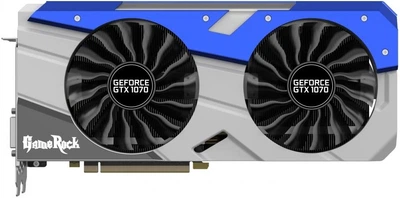 Видеокарта Palit GTX 1070 8Gb GameRock (NE51070T15P2-1041G) (GDDR5, 256 bit, PCI-E 3.0 x16) Б/у