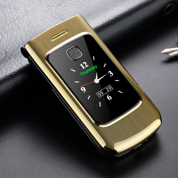 Мобільний телефон смартфон Tkexun F18 (Happyhere F18) gold. Dual display - екран 2,8'', 2 SIM, 2800 мАг