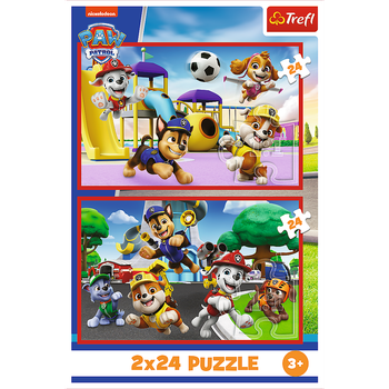 Zestaw puzzli Trefl Viacom PAW Patrol Wesoły dzień piesków 24 elementy x 2 szt 34434 (5900511344349)