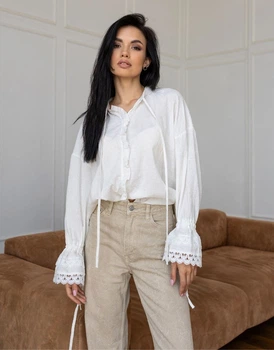 Біла блузка з манжетами 111679 One size Білий