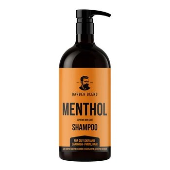 Шампунь для жирной кожи головы и склонных к перхоти волос Menthol BARBER BLEND для мужчин, 1000 мл