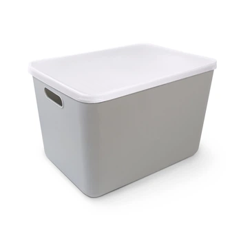 Ящик для хранения с крышкой MBM HOME FH-14/FH-16 GRAY пластиковый серый