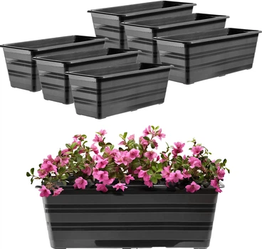 Горщик балконний Kadax Catí 40 см Антрацитовий 6 шт. (K10190)