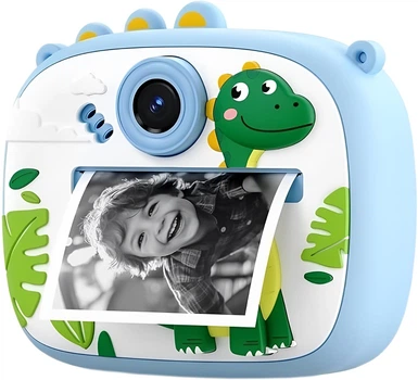 Дитячий фотоапарат JoyPro Mini print з миттєвим кольоровим друком Біло-блакитний (1064-13-d)