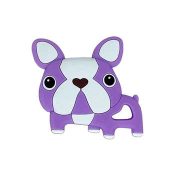 Силиконовый прорезыватель "Бульдожка" MGZ-0414(Violet) фиолетовый, 8х1х8 см