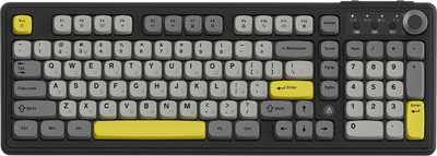 Клавиатура беспроводная Ajazz AF98 Plus Wireless/Bluetooth/USB Black-Grey-Yellow (AF98-PLUS-BGY)