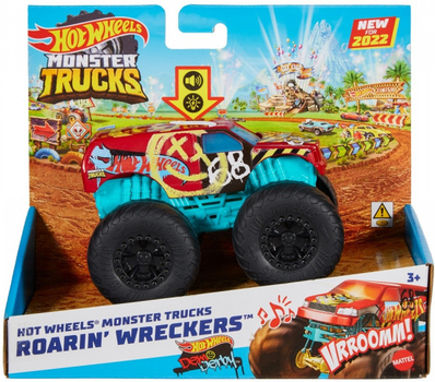 Машинка Mattel Hot Wheels Monster Trucks Roarin' Wreckers Demo Derby 1:43 зі світлом і звуком (194735034321)