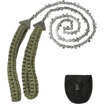 Пила ручна по дереву ланцюгова туристична BaseCamp Paracord Saw Black (100050505)