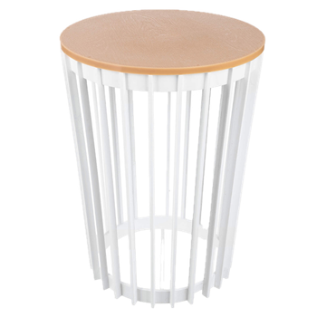 Stolik kawowy Kadax K12545 Aytre okrągły z ażurową konstrukcją 40 cm Biały (5906638323076)