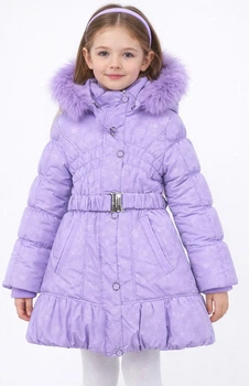 Зимнее пальто для девочки BEAR CY-05, 128 см, сиреневый