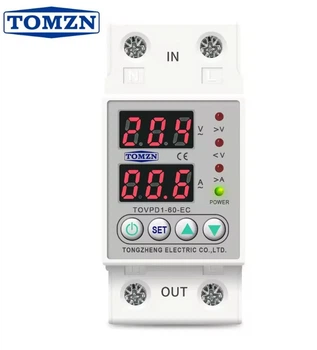 Реле напруги та струму 40A 230v TOMZN TOVPD1-40-VA відсікач