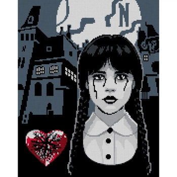 Алмазна мозаїка SANTI Wednesday Secrets of Nevermore 40х50 см на підрамнику (955322)