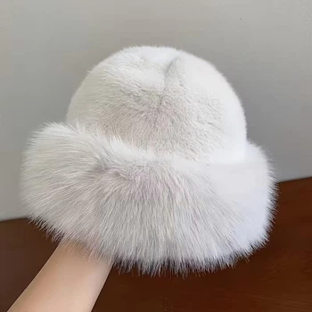 Женская Монгольская шапка плюшевая Белая, WUKE One size