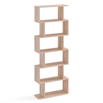 Книжковий стелаж S-подібної форми з 6 рівнями KOMTO Shelf 190S Дуб Сонома (p-186-284)