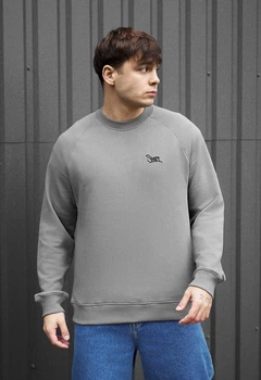Чоловічий Світшот Стаф Сірий Однотонний З Логотипом Staff Gray Logo XL (375658)