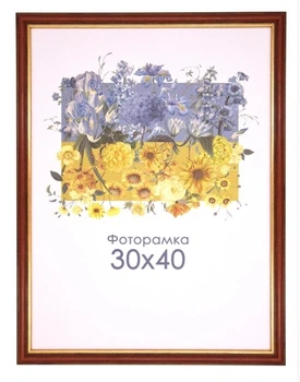 Фоторамка А3 30х40 красная с золотой полоской 1716 2789