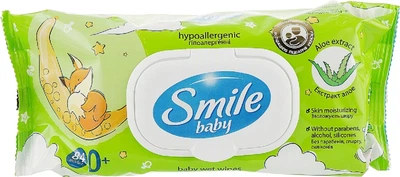 Вологі серветки Smile baby 84 шт 0+ дитячі