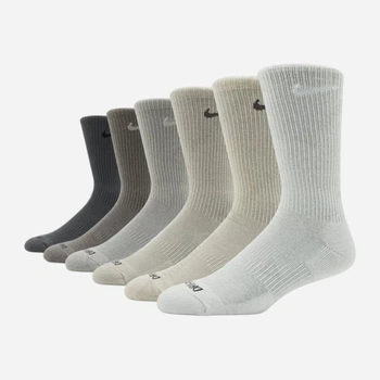 Набор мужских носков высоких хлопковых Nike U Nk Ed Pls Csh Crw 132 SX6897-991 коттон 46-50 6 пар Серый/Разноцветный (196606922393)