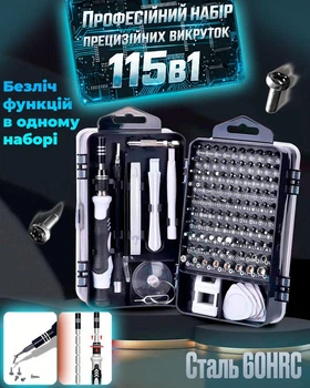 Профессиональный набор прецизионных отверток 115в1