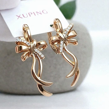 Серьги Xuping Jewelry длина 2.9см ширина 1.2см медицинское золото позолота 18К с1658