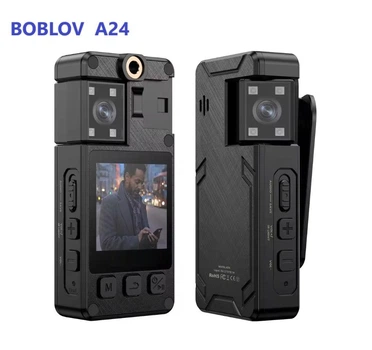 Нагрудная боди-камера Boblov A24 с дисплеем 1.54 дюйма ночная запись датчик движения акумулятор 2000 мА·ч