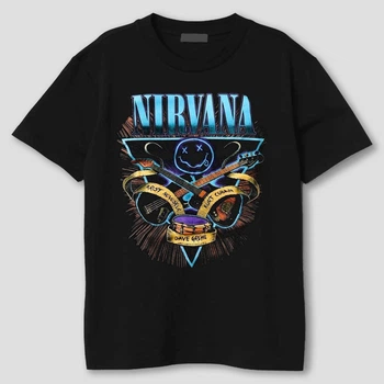 Футболка Nirvana принт в блакитних тонах PG09580 goodreclama M