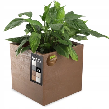 Donica plastikowa Kadax Karo Eco 40x40 cm Coffee (5903699428672)
