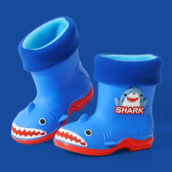 Яркие детские сапожки с утеплителем, Shark Синий с красным 26