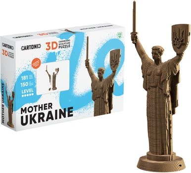 3D пазл-конструктор Cartonic 3D Puzzle Mother Ukraine Батьківщина-мати (Україна) Картонний (CARTMOTHER)