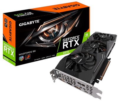 Видеокарта GeForce RTX 2070 8GB Gigabyte WindForce (GV-N2070WF3-8GC) Б/У