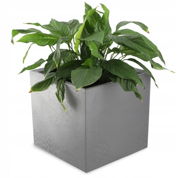 Donica plastikowa Kadax Karo Eco 40x40 cm Antracyt (5903699428658)