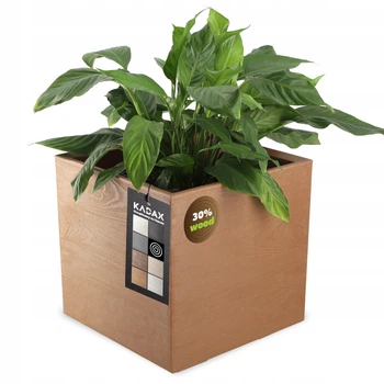 Donica plastikowa Kadax Karo Eco 40x40 cm Brązowa (5903699428696)