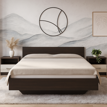 Кровать двухспальная с ламелями 160х200 см Aramis Mebel Service Венге 203х163х70 см