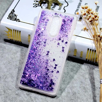 Силиконовый чехол с жидким глиттером для Xiaomi Redmi 8 - Фиолетовый