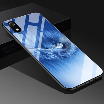 Глянцевый силиконовый бампер для Xiaomi Redmi 7a с картинкой Перо и капля