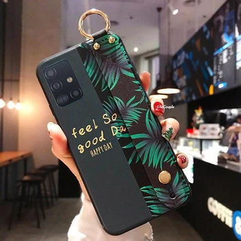 Силиконовый чехол для Samsung Galaxy A51 с ремешком-подставкой Happy Day