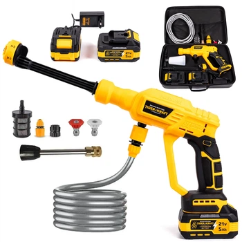 Мойка TigerKraft WSH30 PRO аккумуляторная бесщеточная (21V, 5Ah, 40 БАР) АКБ автомойка с дисплеем ручная