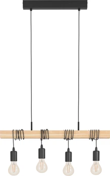 Lampa wisząca Eglo TOWNSHEND E27 4x60W Czarna/Brązowa 43512 (9002759435127)
