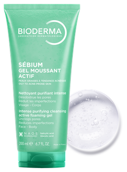 Біодерма Себіум Гель Актив очищуючий Bioderma Sébium Gel moussant actif 200 мл