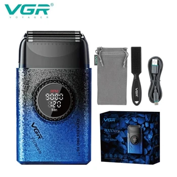 Аккумуляторная мужская электробритва VGR V-377 Blue Edition для бритья бороды и усов шейвер для идеальной гладкости