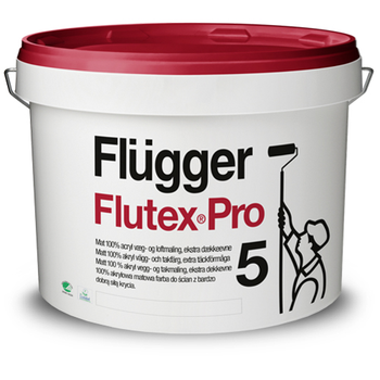 Краска акриловая Flugger Flutex Pro 5 (Base 3 - прозрачная, под тонировку) 9.1л